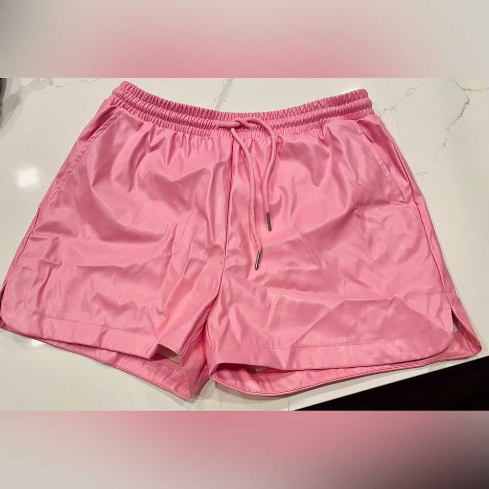 leather shorts